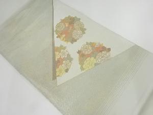 リサイクル　金彩螺鈿花丸文様袋帯
